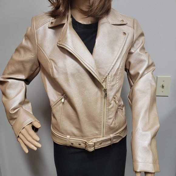 G by Giuliana Jackets & Coats Rose Gold Leather Jacket Poshmark